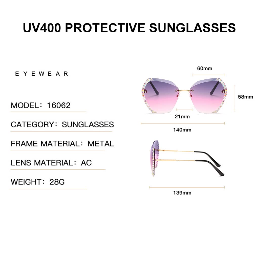 PALAY Sunglasses for Women Stylish with Storage Case Cleaning Wipe Unique Cool Frameless Dragonfly Wing Shaped Sunglasses (Yellow and Pink) PALAY Sunglasses for Women Stylish with Storage Case Cleaning Wipe Unique Cool Frameless Dragonfly Wing Shaped Sunglasses (Yellow and Pink)